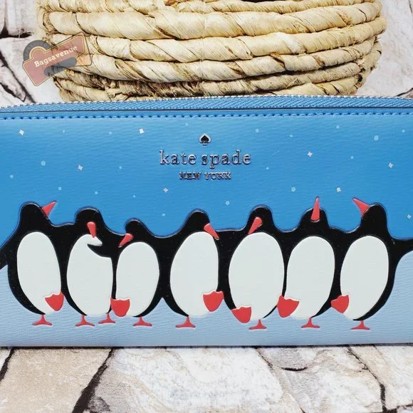 #bagsavenue fastship Arctic Friends Penguin Large Continental Wallet Kate Spade - Picture 2 of 5